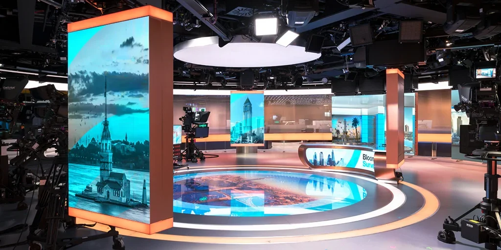 news broadcast studio